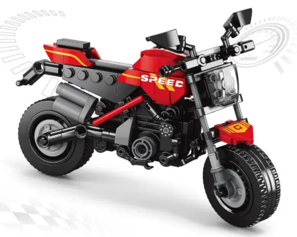 moto roja de lego